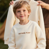Kids Boys Girls Long Sleeve Sweatshirt Crewneck Pullover Sweatshirts Baby Girls Sweater Shirts With Terry Patched Logo(Accept custom order low MOQ)