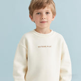 Kids Boys Girls Long Sleeve Sweatshirt Crewneck Pullover Sweatshirts Baby Girls Sweater Shirts With Terry Patched Logo(Accept custom order low MOQ)