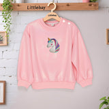 Unicorn - Printed Shiny Pink Girls' Crew Neck Sweatshirt – Magical & Stylish Top