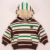 Color - Block Striped Kids' Hoodie – Stylish & Cozy Hooded Sweatshirt
