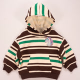 Color - Block Striped Kids' Hoodie – Stylish & Cozy Hooded Sweatshirt