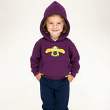 Monkey Applique Kids' Purple Hoodie – Cute & Cozy Hooded Sweatshirt
