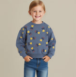 Heart & Geometric Printed Kids' Crew Neck Sweatshirt – Stylish & Playful Top