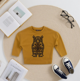 Patterned Owl - Printed Kids' Crew Neck Sweatshirt – Unique & Stylish Top