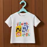 Pomegranate Art - Printed Kids' Short Sleeve T - Shirt with Playful Text – Unique & Stylish Top