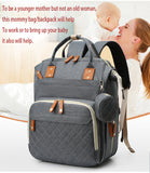 Quilted Grey Diaper Backpack – Large - Capacity, Multi - Functional Maternity Bag with Detachable Pouch for On - the - Go Moms