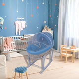 Cozy Rocking Baby Bassinet with Stand – Pink & Purple, Perfect for Nursery Decor & Infant Sleep