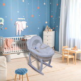 Cozy Rocking Baby Bassinet with Stand – Pink & Purple, Perfect for Nursery Decor & Infant Sleep