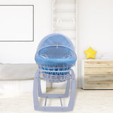 Elegant White Wicker Baby Bassinet with Mosquito Net – Perfect for Minimalist Nursery & Safe Infant Sleep
