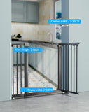 Black Splicable Safety Gate – 78cm Height, 5.5cm Gap, Fits Openings ＞87cm for Stairs & Doorways